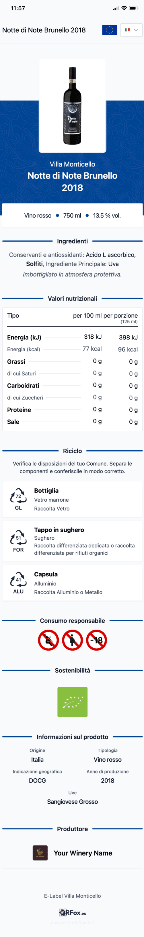 QRFox E-Label Preview